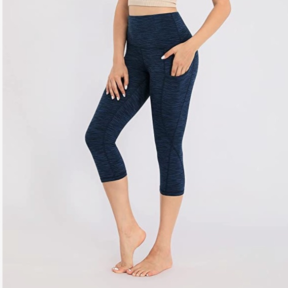 Ododos crop leggings with pockets, spade dye blue, 3XL
